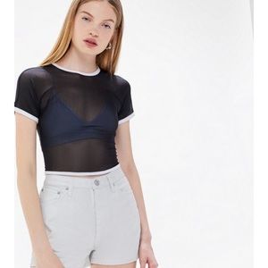 BDG High-waist white denim shorts